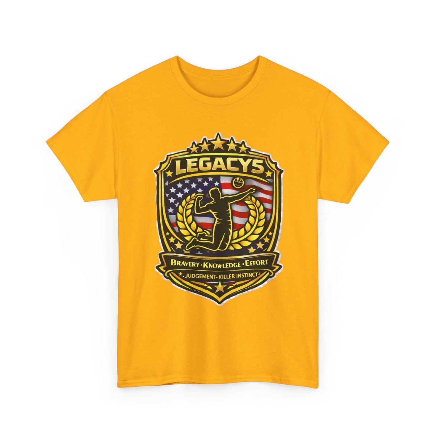 Volleyball - Male Silhouette Legacy Shield T-Shirt