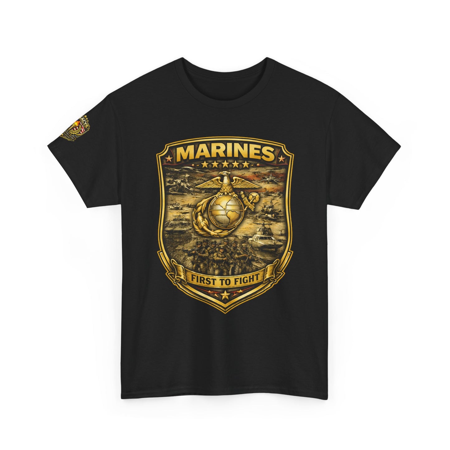 Marines 'First to Fight' Emblem T-Shirt w/ Legacy 5 Brand Crest