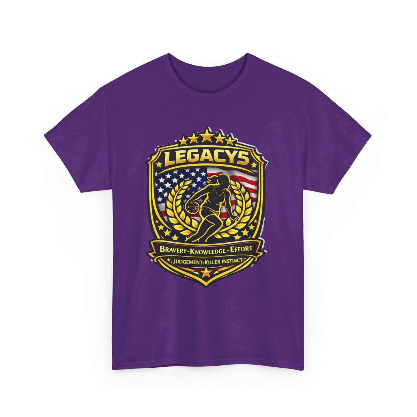 Basketball- Female Silhouette Legacy Shield T-Shirt
