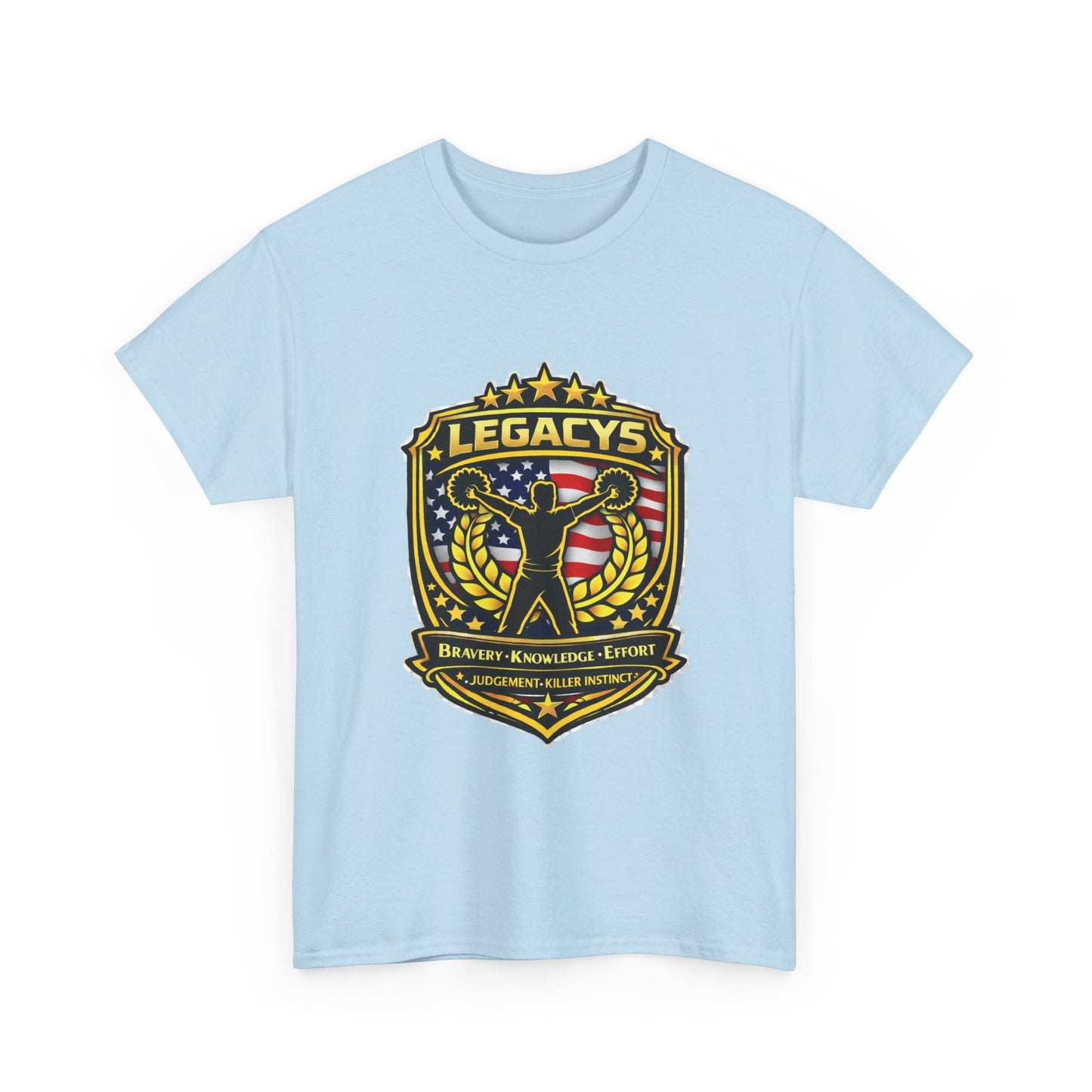 Cheerleading - Male Silhouette Legacy Shield T-Shirt