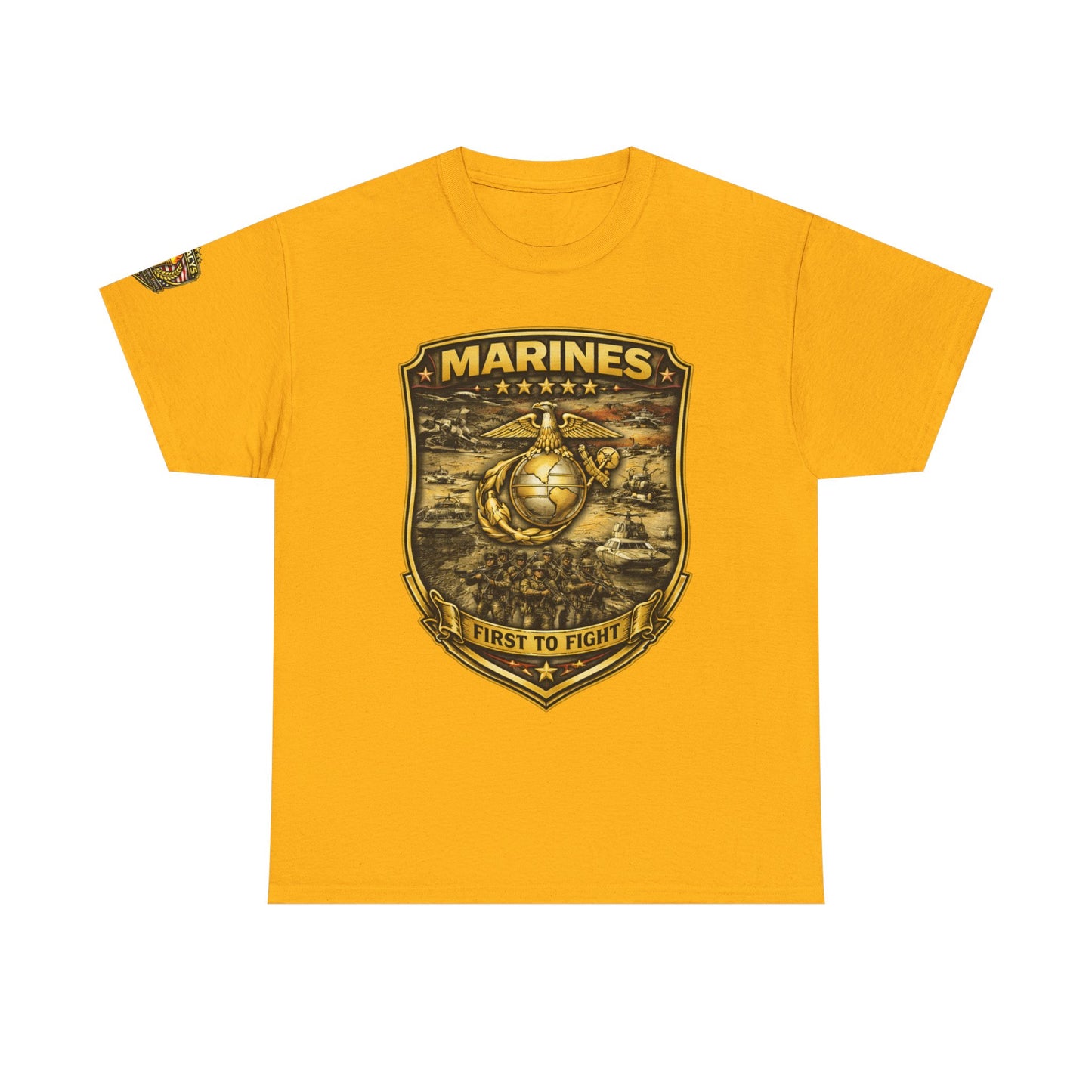 Marines 'First to Fight' Emblem T-Shirt w/ Legacy 5 Brand Crest
