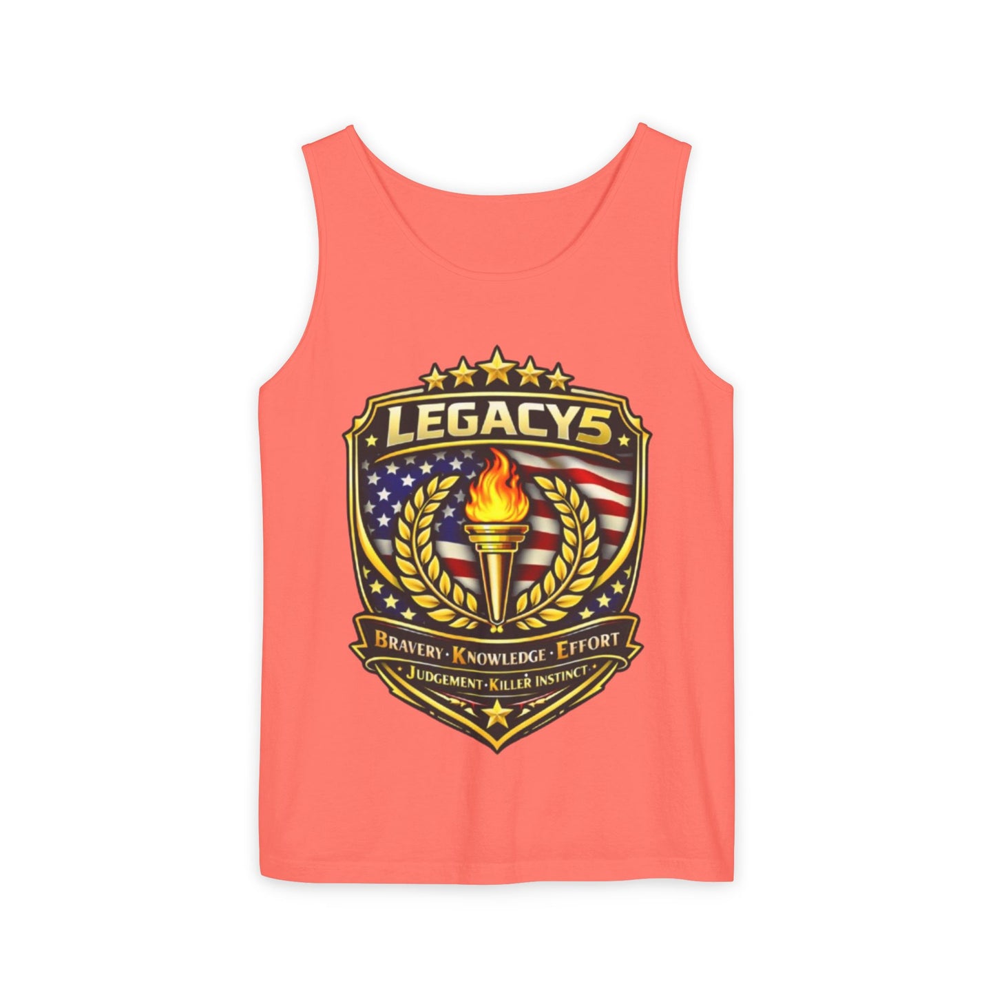 Legacy Shield Tank Top â€” American Flag Torch Emblem