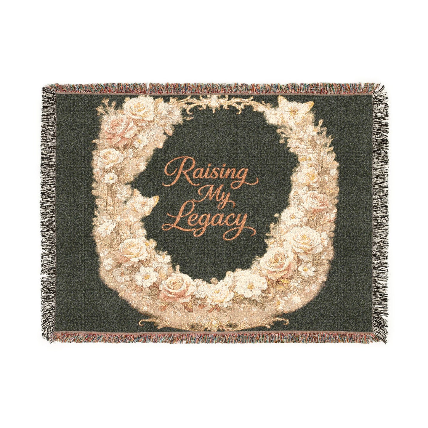 Raising My Legacy- Woven Blanket â€“ Heartfelt Floral Tribute Throw for Motherâ€™s Day & Gifts
