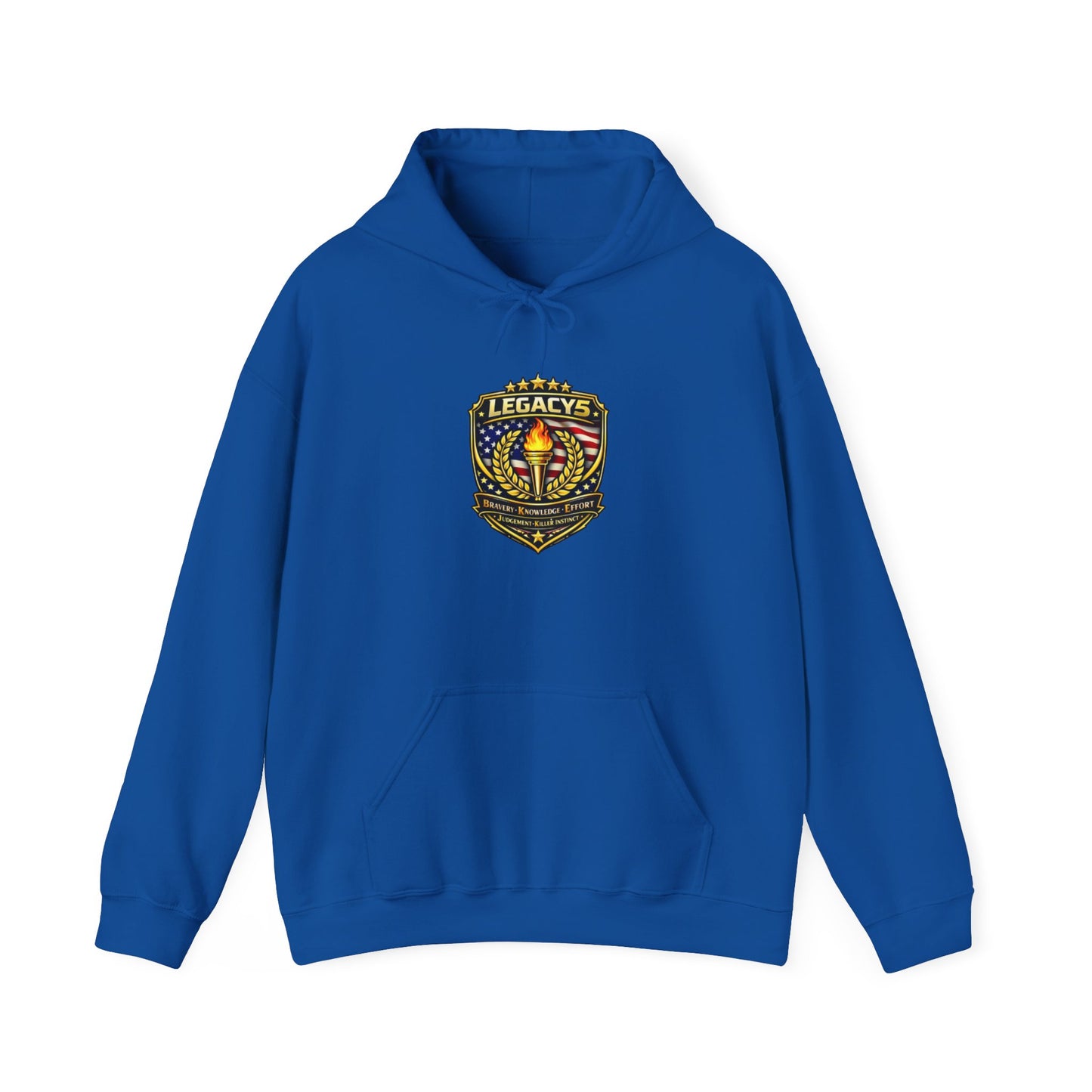 Legacy Shield Hoodie â€” American Flag Torch Emblem Sweatshirt