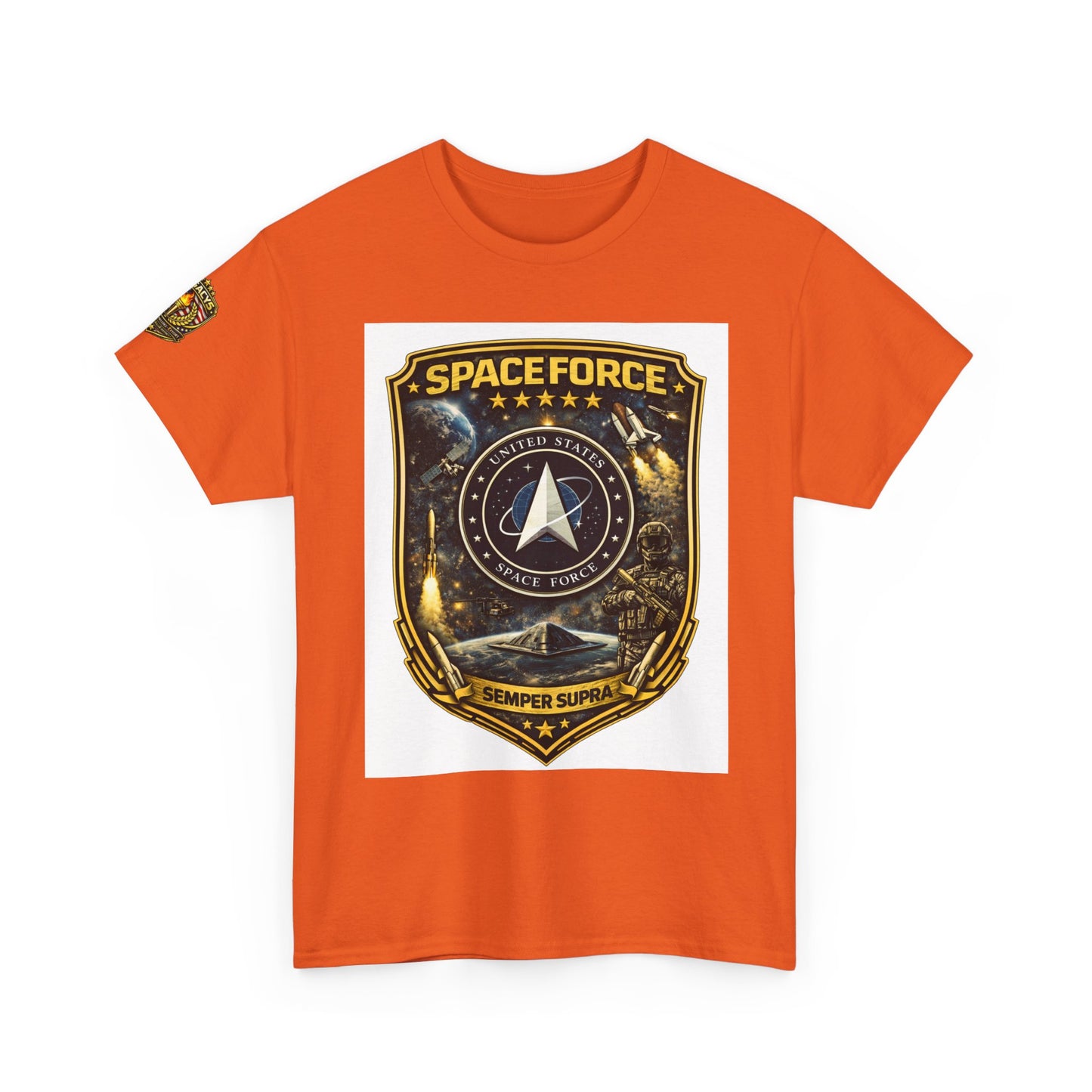 Space Force Shield T-Shirt â€” 'Spaceforce' Emblem w/ Legacy 5 Brand Crest