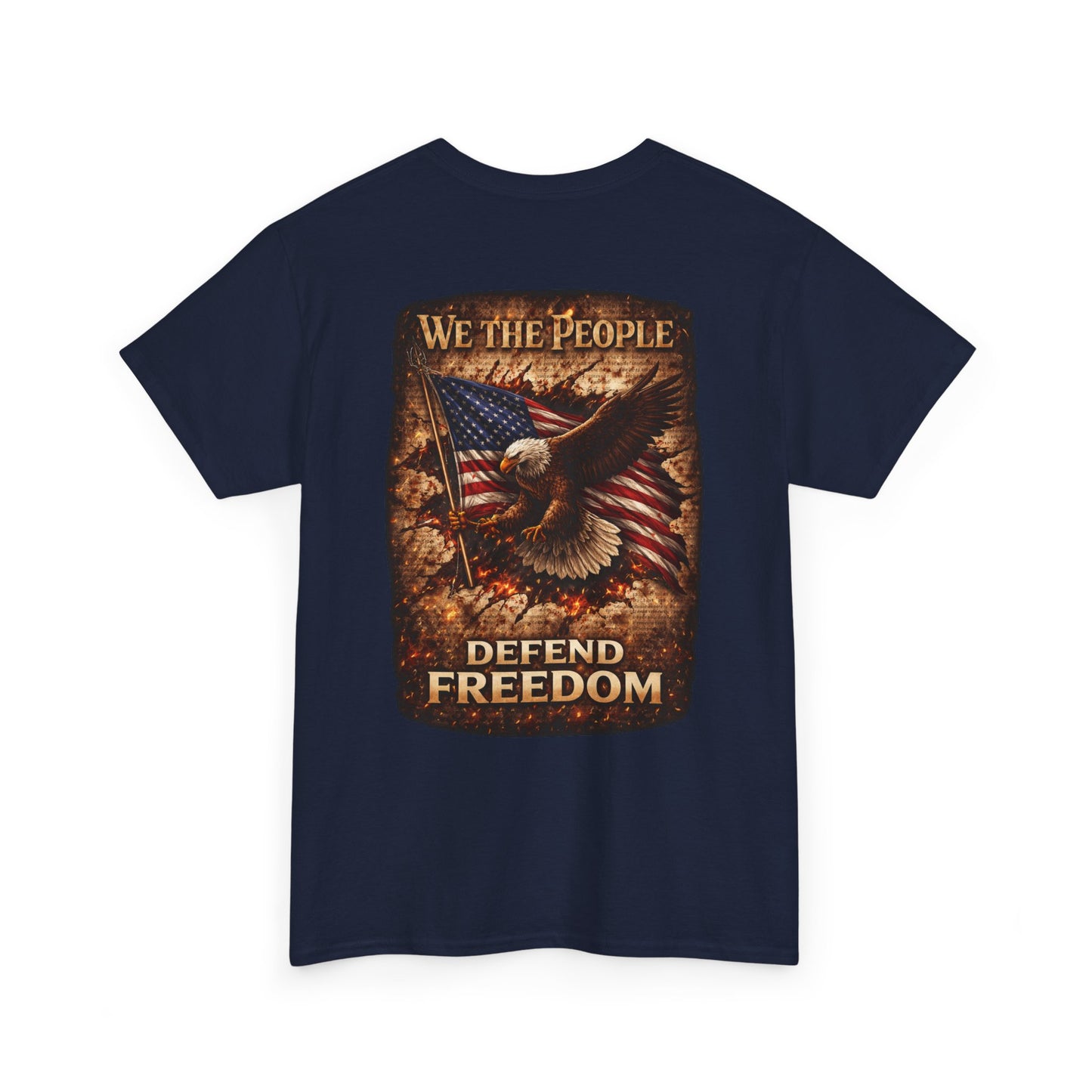 Defend Freedom 'We The People' Eagle American Flag Graphic Tâ€‘Shirt