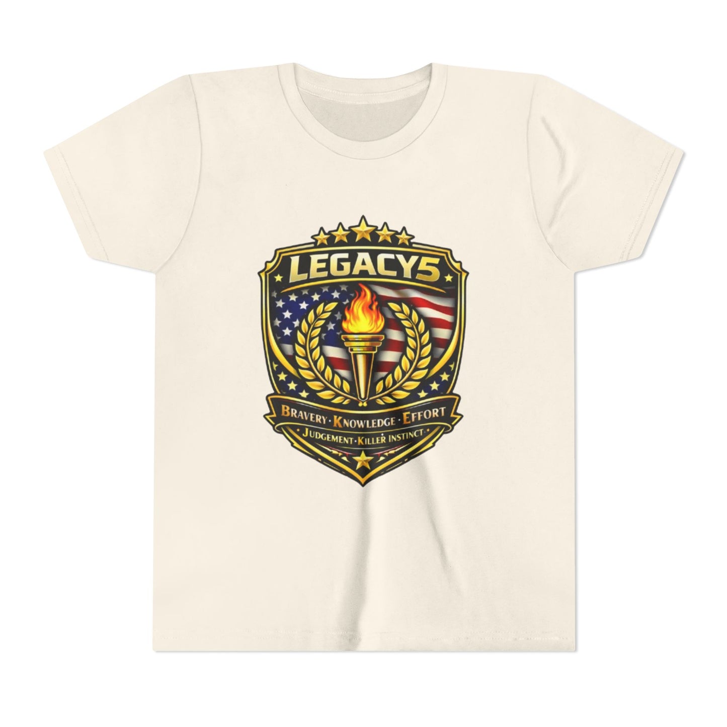 Youth Tee — "Legacys" Patriotic Torch Emblem