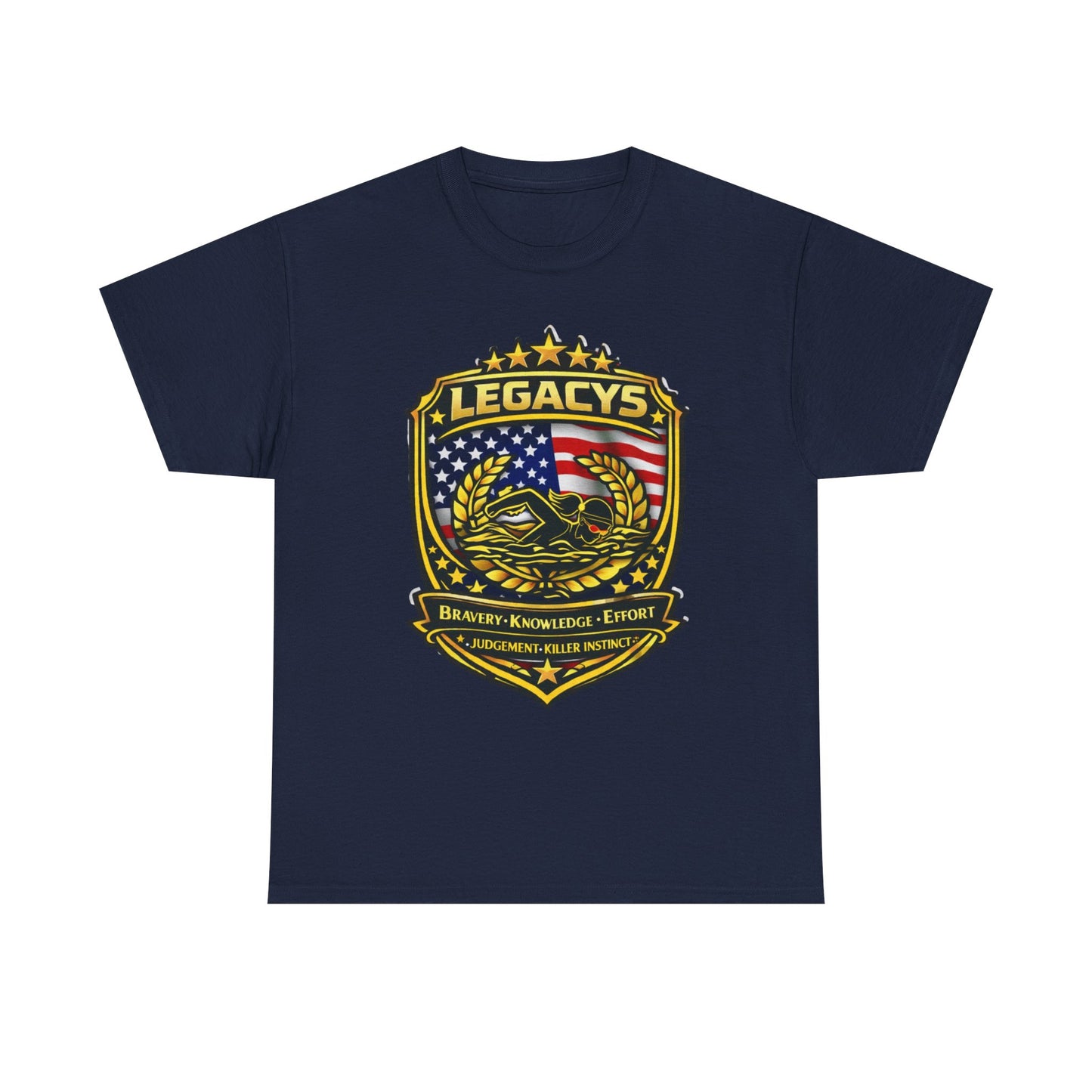 Swimming - Female Silhouette Legacy Shield T-Shirt