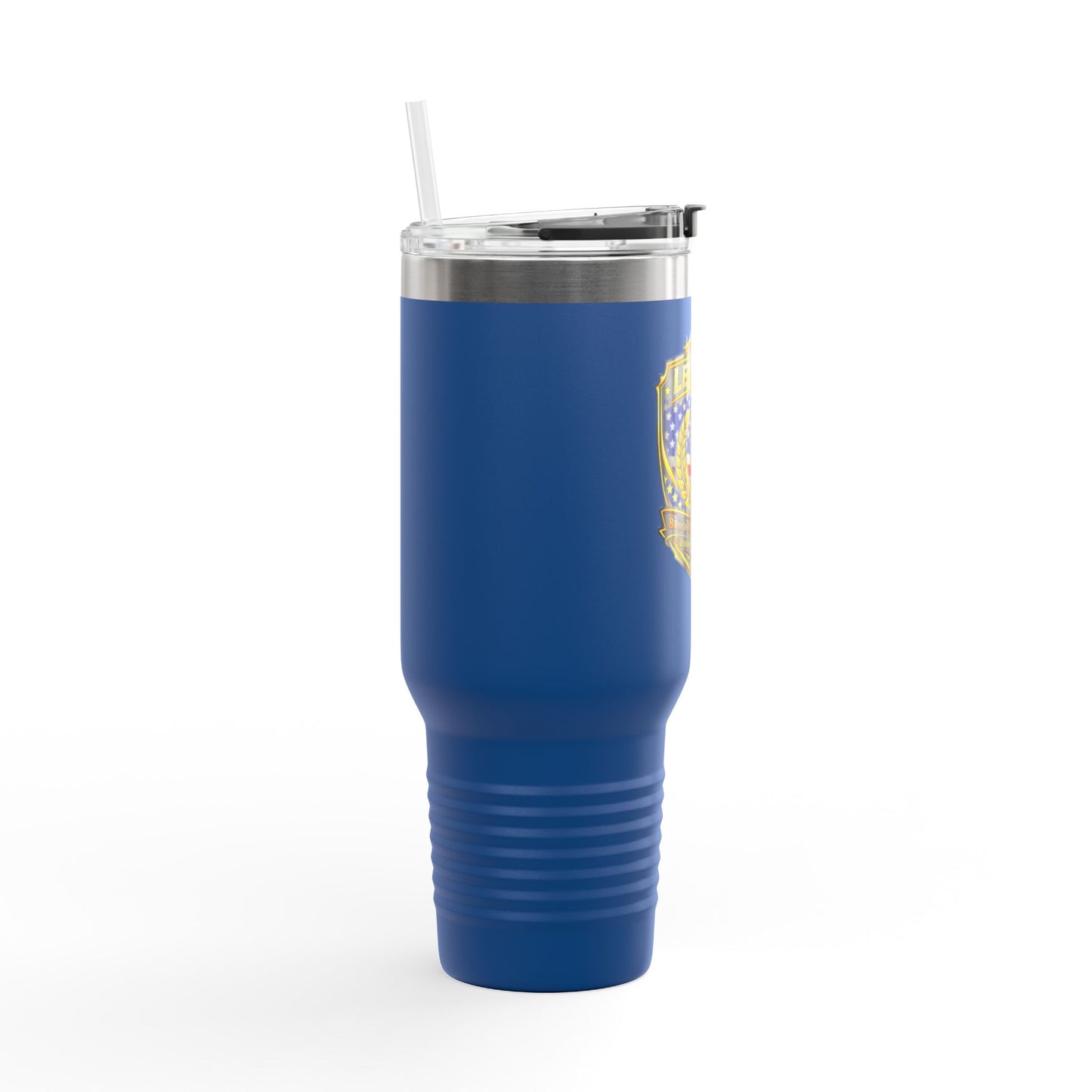 Legacy5 Shield 40oz Insulated Travel Mug â€” Patriotic Torch Emblem