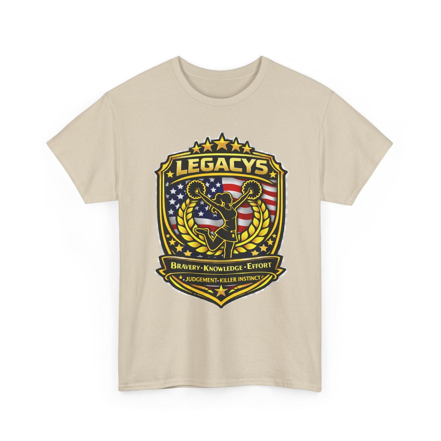 Cheerleading- Female Silhouette Legacy Shield T-Shirt