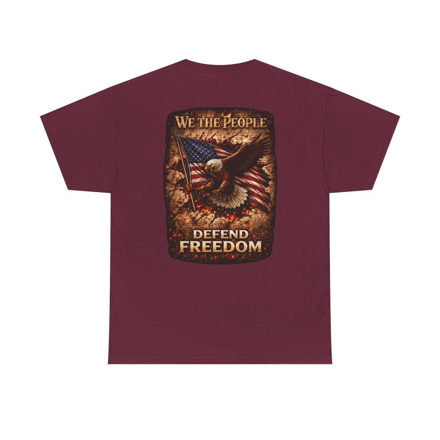 Defend Freedom 'We The People' Eagle American Flag Graphic Tâ€‘Shirt