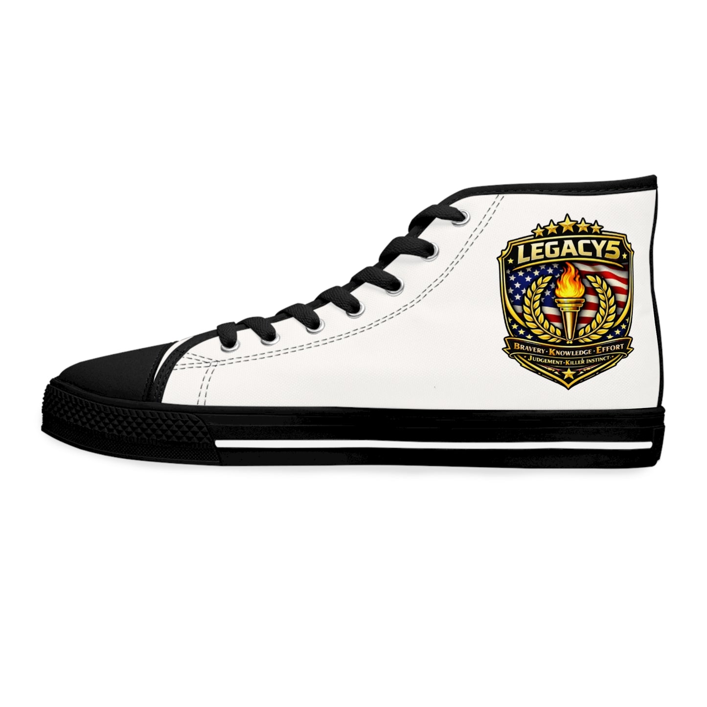 Legacy 5 Brand Crest Womenâ€™s High Top Sneakers