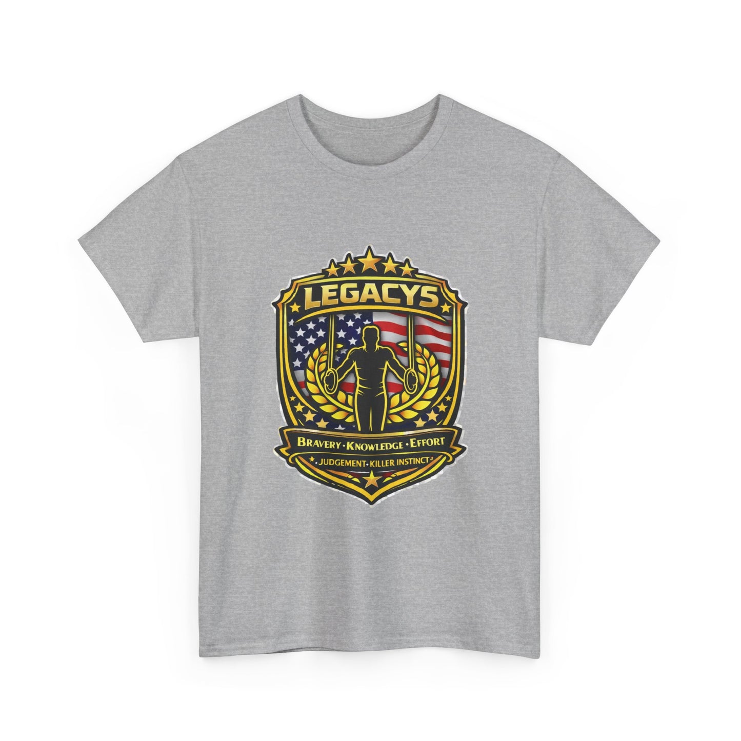 Gymnastics - Male Silhouette Legacy Shield T-Shirt