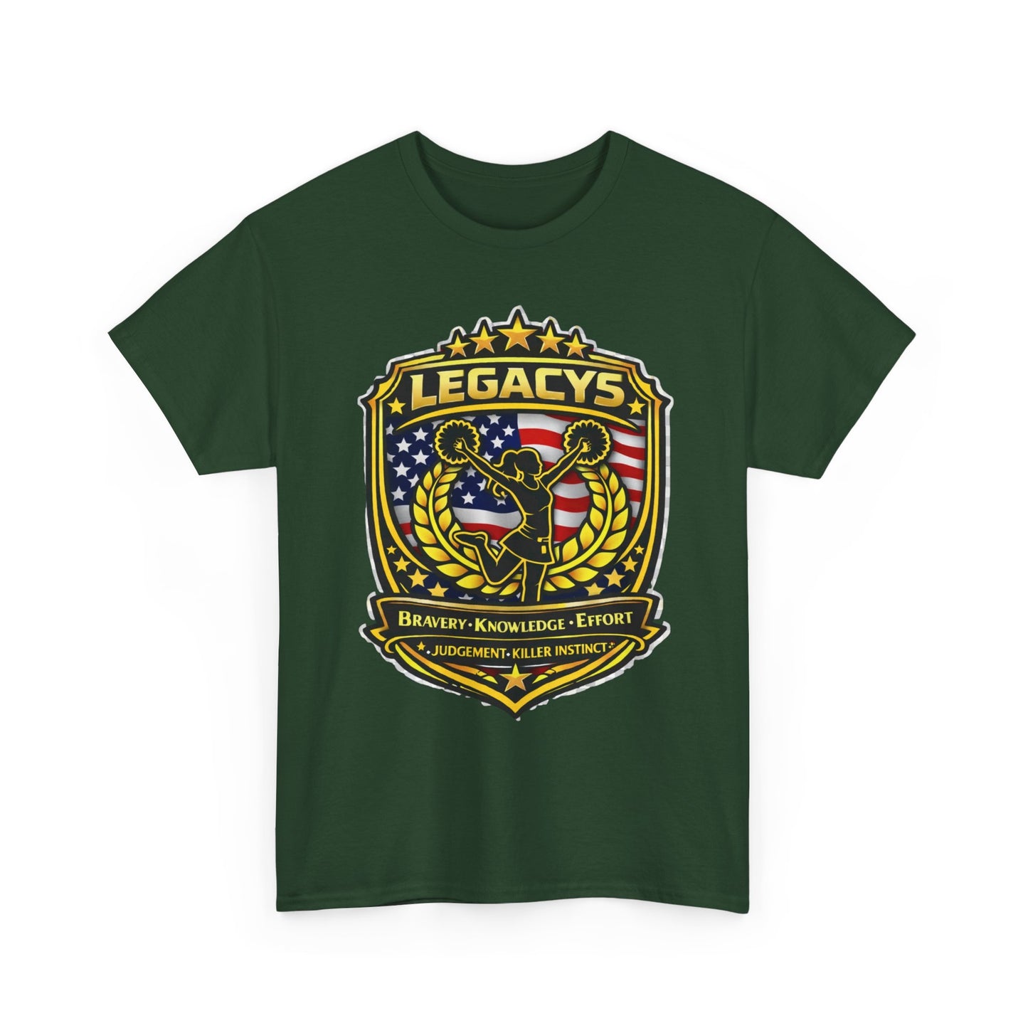 Cheerleading- Female Silhouette Legacy Shield T-Shirt