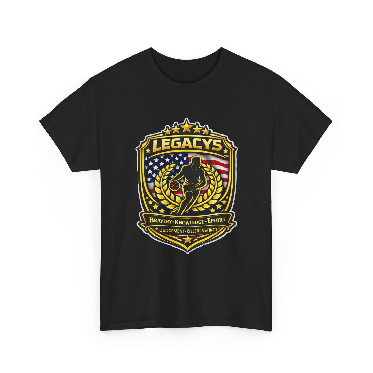 Basketball - Male Silhouette Legacy Shield T-Shirt