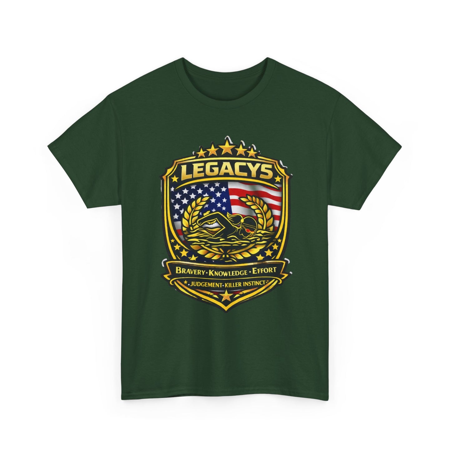 Swimming - Female Silhouette Legacy Shield T-Shirt