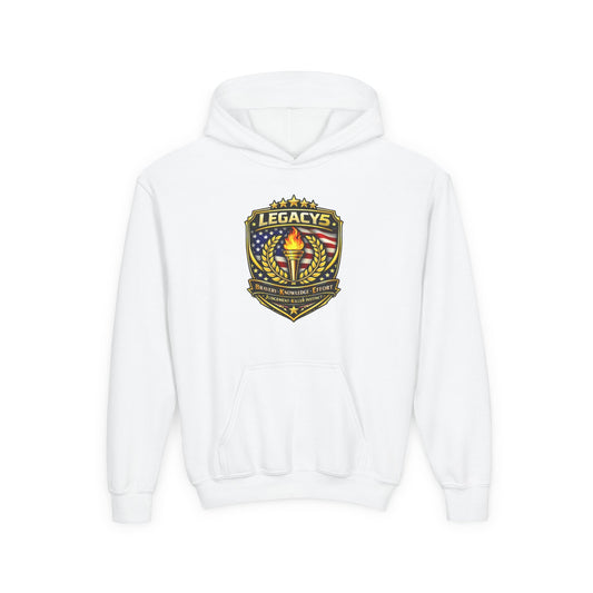 Youth Hoodie â€” "Legacy's" American Flag Torch Emblem