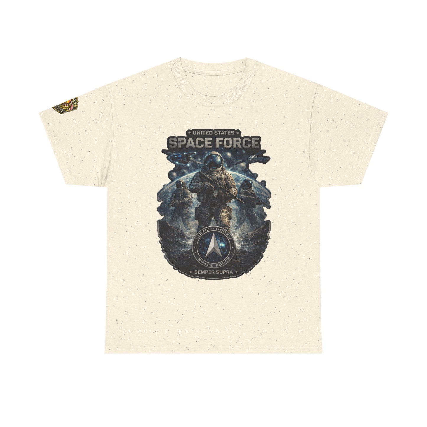 Space Force Graphic Tee â€” Astronaut Troopers Military Space Design w/ Legacy 5 Brand Crest