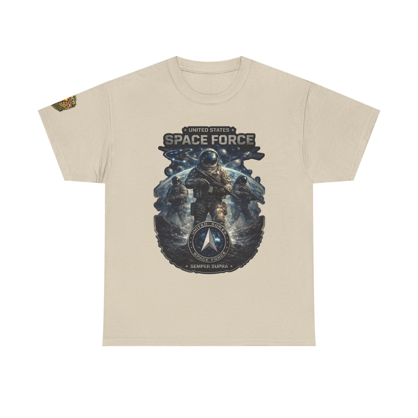 Space Force Graphic Tee â€” Astronaut Troopers Military Space Design w/ Legacy 5 Brand Crest