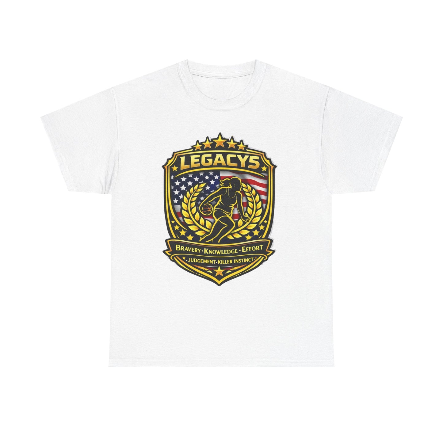 Basketball- Female Silhouette Legacy Shield T-Shirt