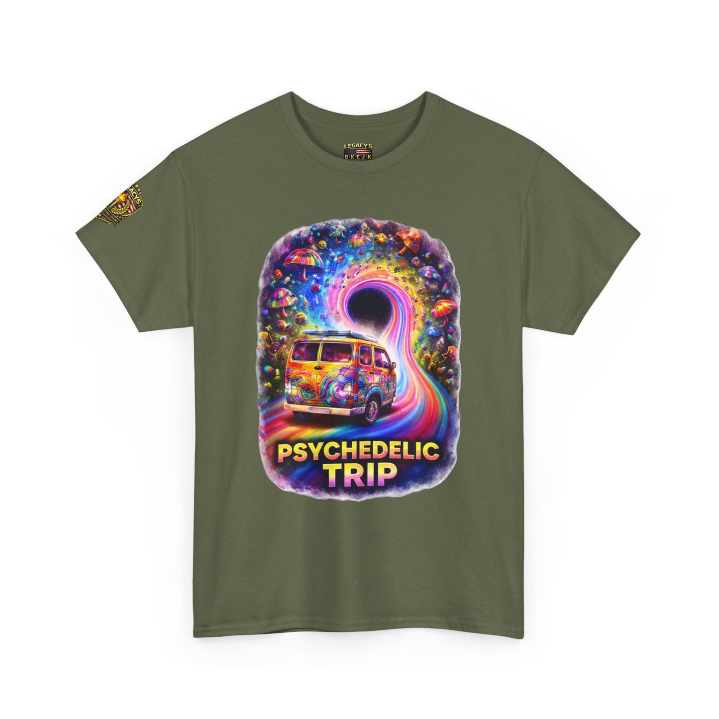 Retro VW Van Cosmic Psychedelic Road Trip T-Shirt
