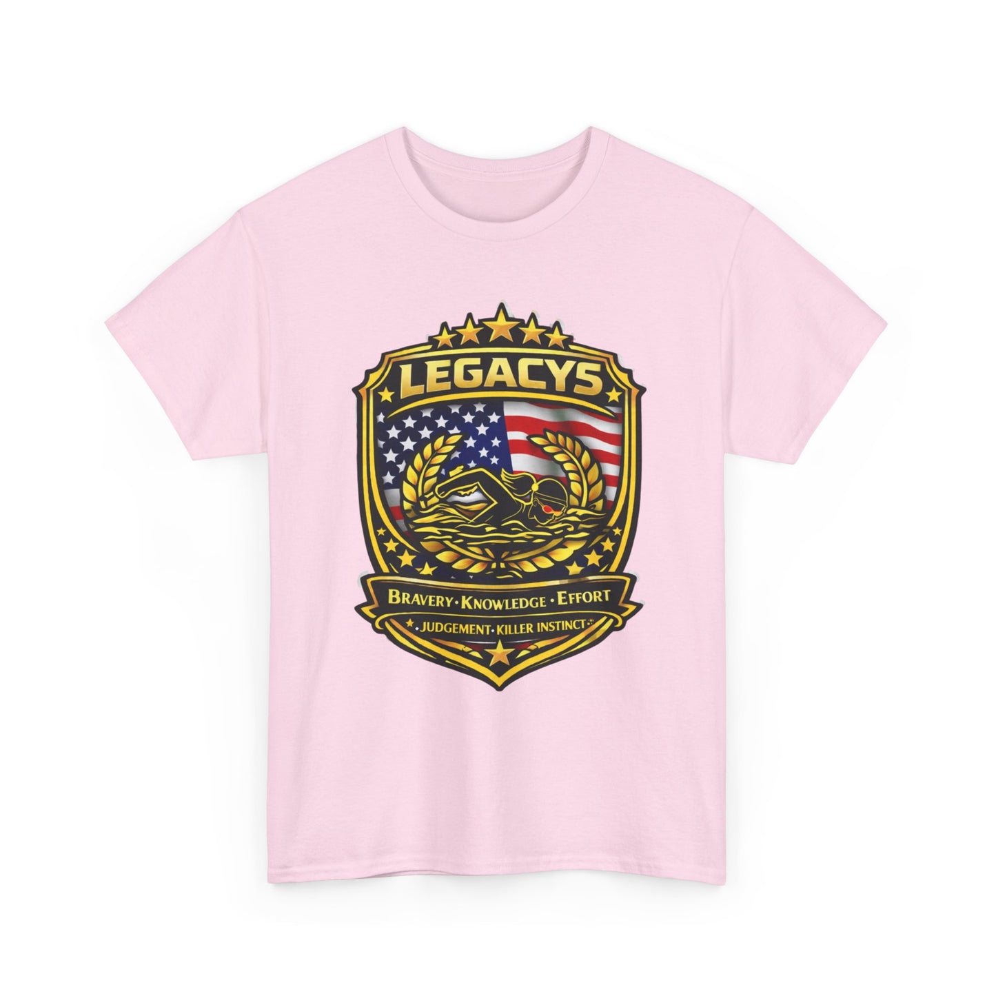 Swimming - Female Silhouette Legacy Shield T-Shirt