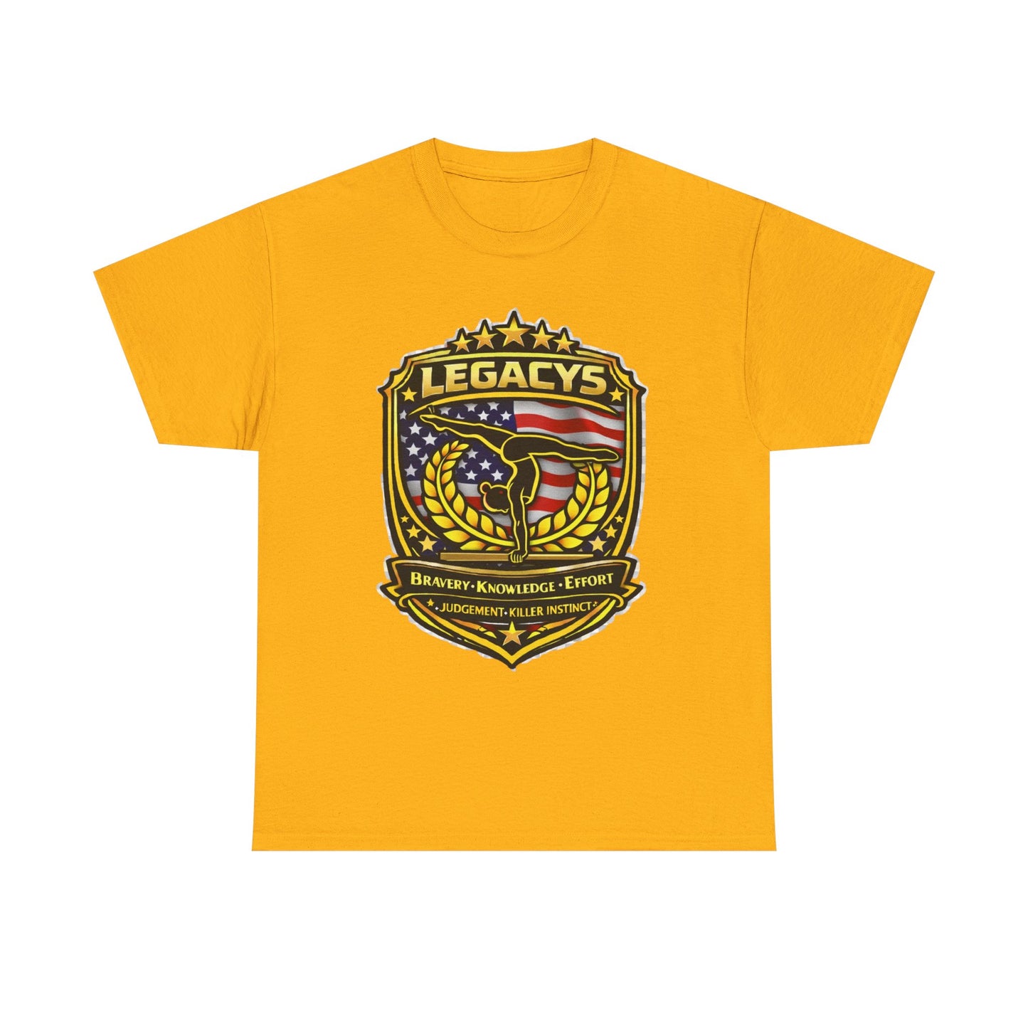 Gymnastics - Female Silhouette Legacy Shield T-Shirt