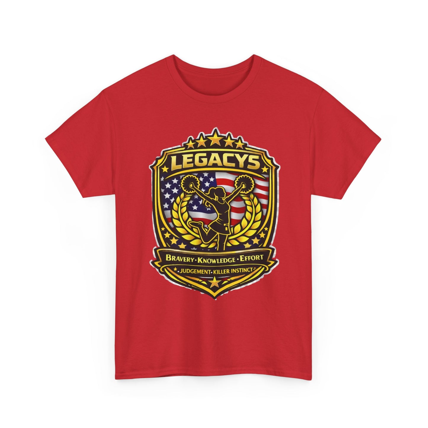 Cheerleading- Female Silhouette Legacy Shield T-Shirt