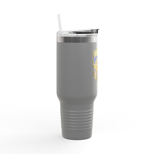 Legacy5 Shield 40oz Insulated Travel Mug â€” Patriotic Torch Emblem
