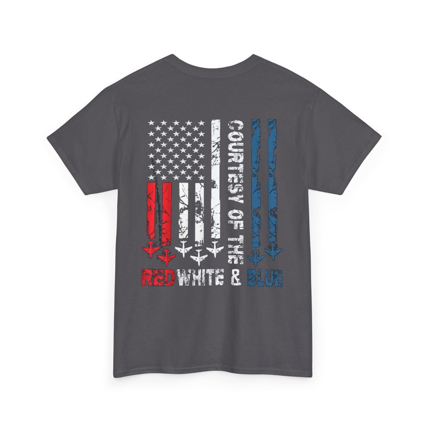 Courtesy of the Red White & Blue Military Flag T-shirt