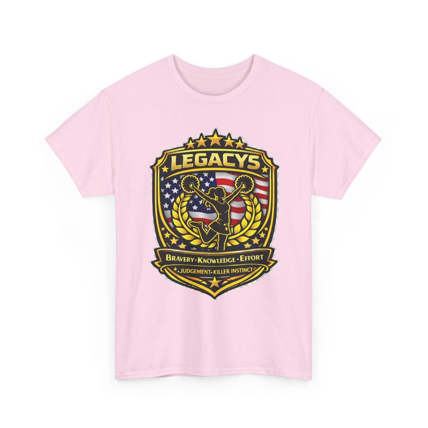 Cheerleading- Female Silhouette Legacy Shield T-Shirt