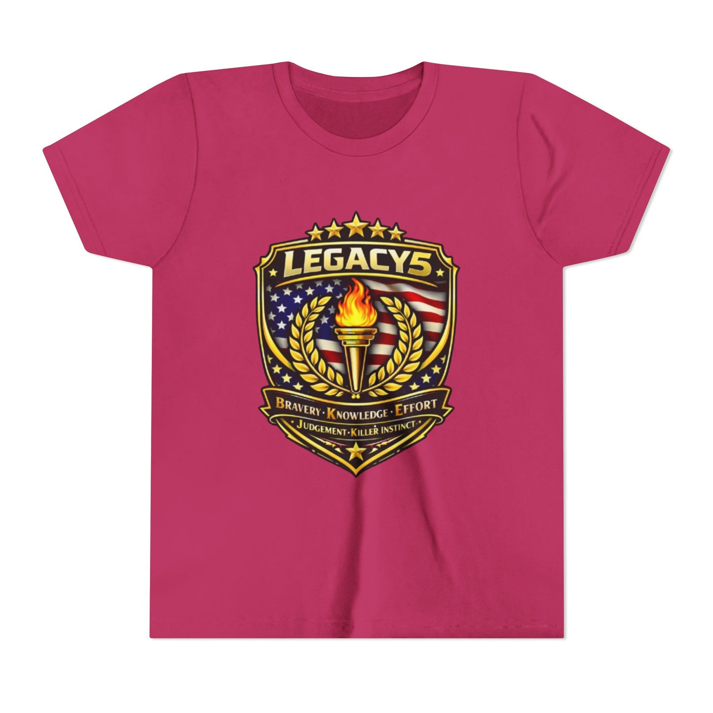 Youth Tee — "Legacys" Patriotic Torch Emblem