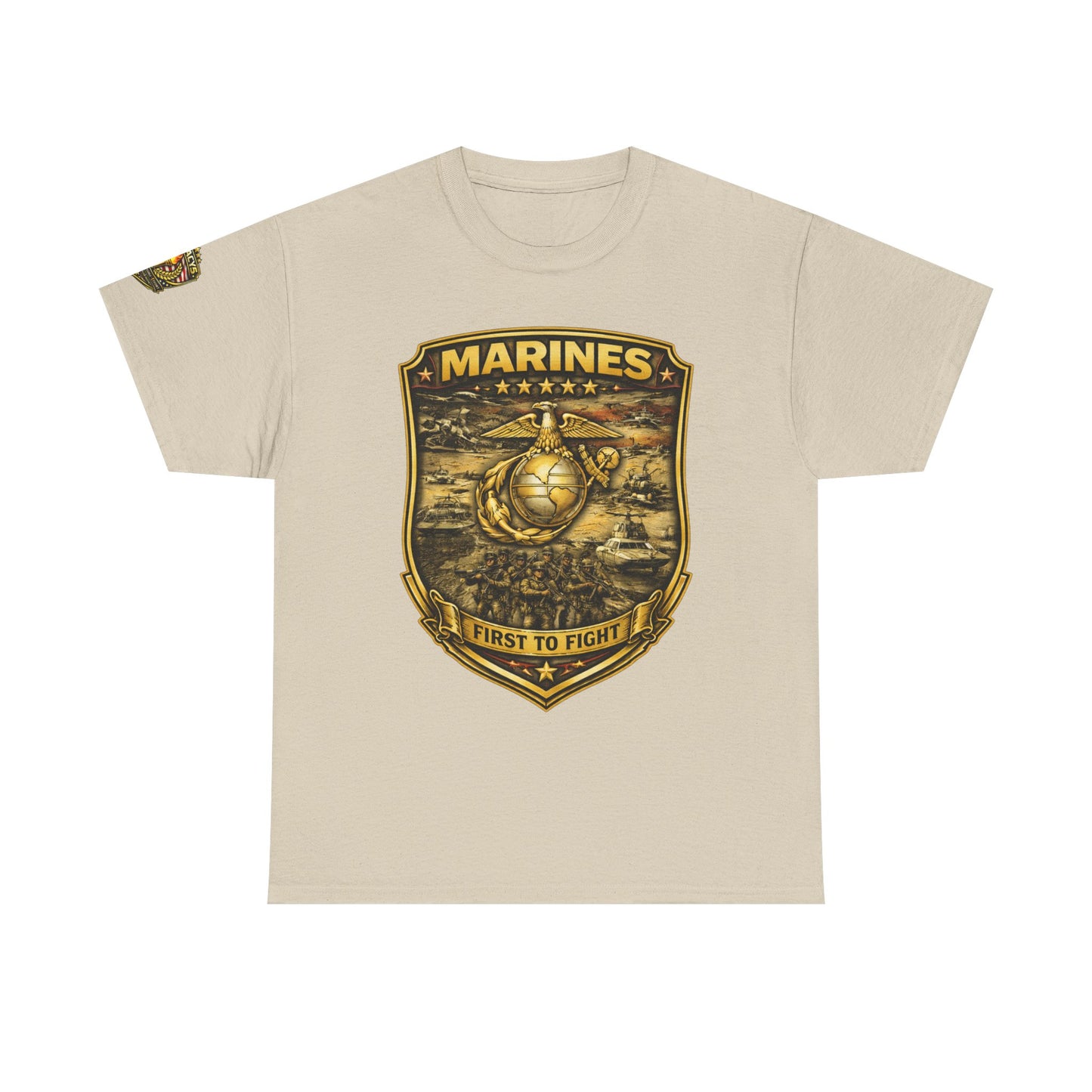 Marines 'First to Fight' Emblem T-Shirt w/ Legacy 5 Brand Crest