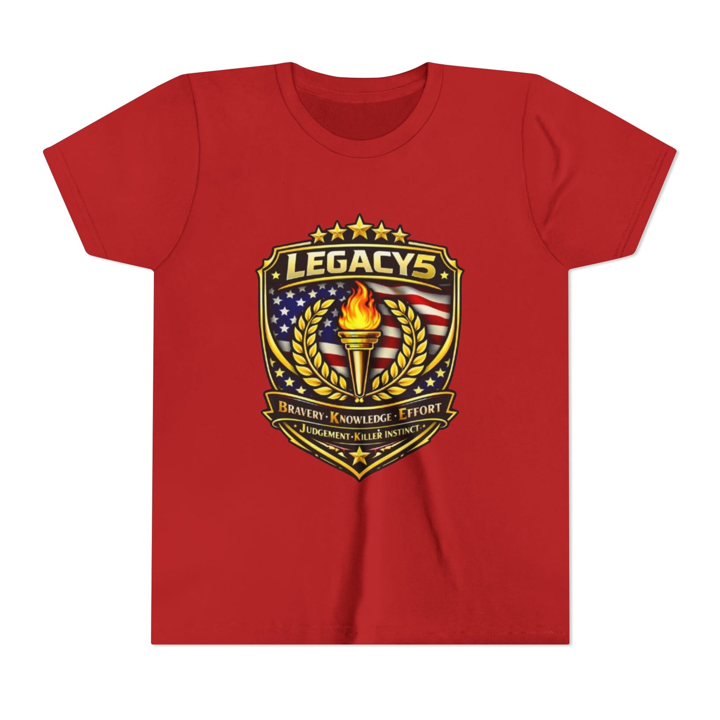 Youth Tee — "Legacys" Patriotic Torch Emblem