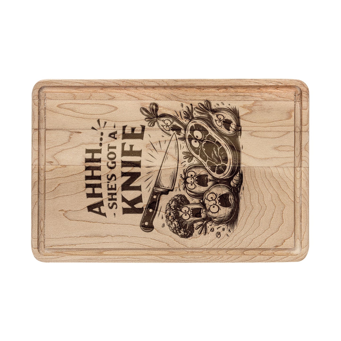"Ahhh, That's My Knife" Wooden Cutting Board