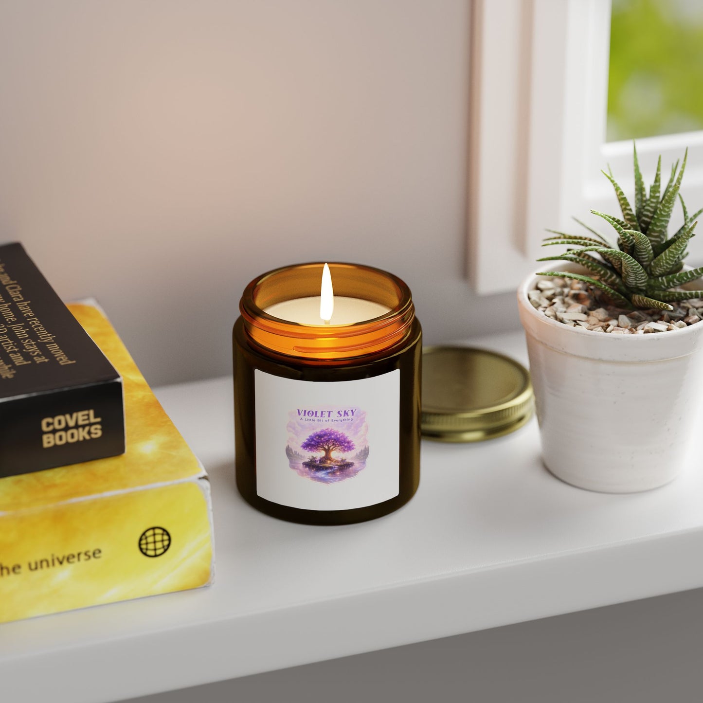 Scented Candle — Violet Sky Coconut Apricot Wax (4oz & 9oz)