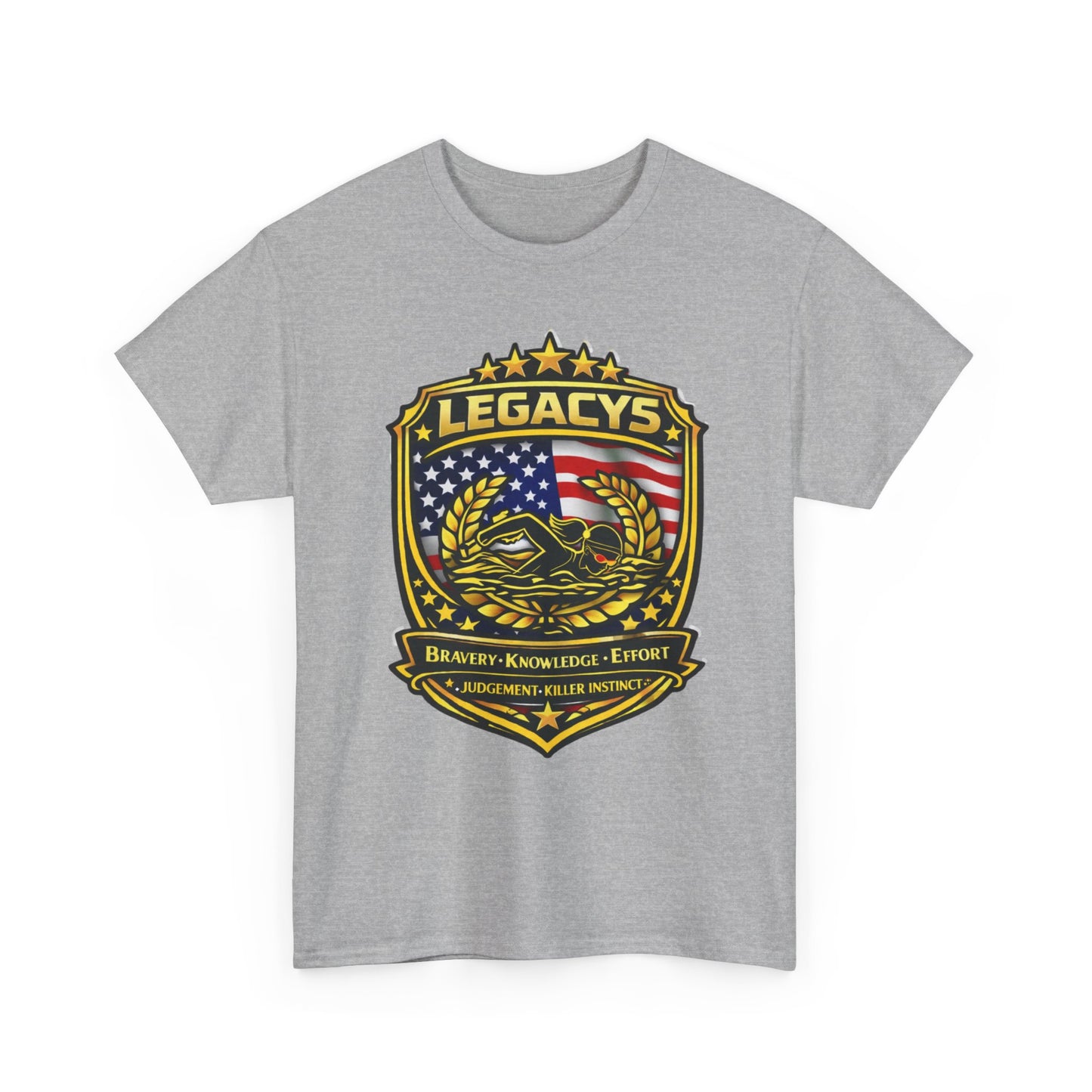 Swimming - Female Silhouette Legacy Shield T-Shirt
