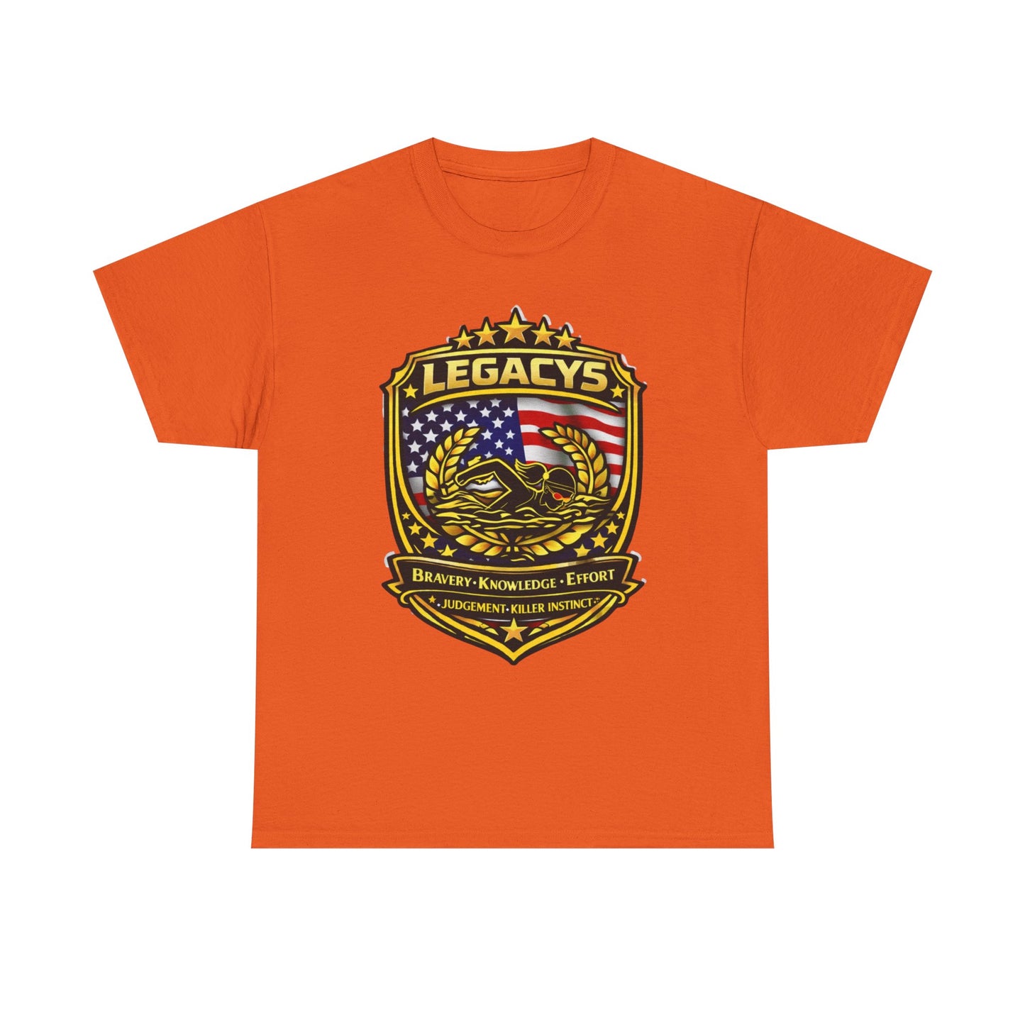 Swimming - Female Silhouette Legacy Shield T-Shirt