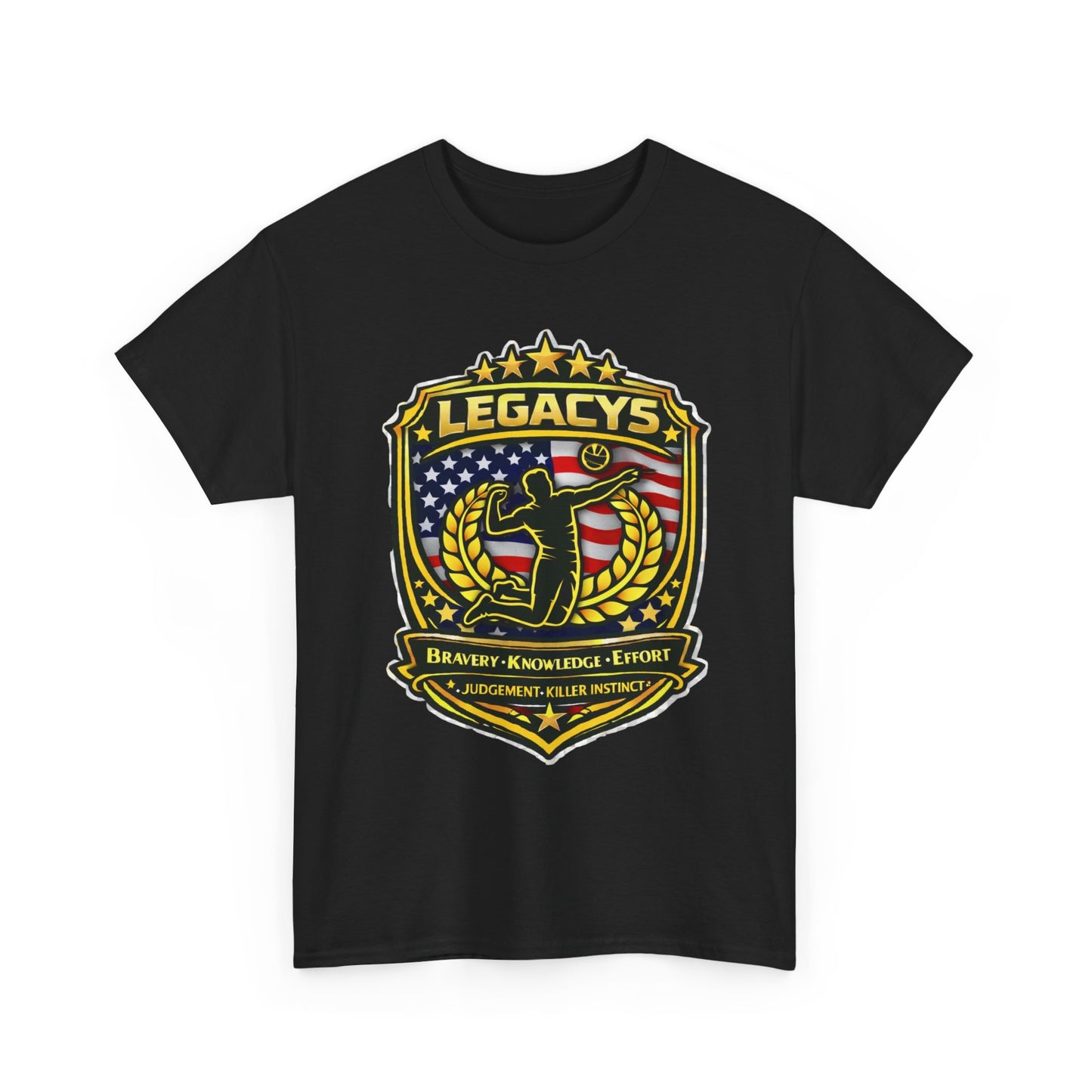 Volleyball - Male Silhouette Legacy Shield T-Shirt