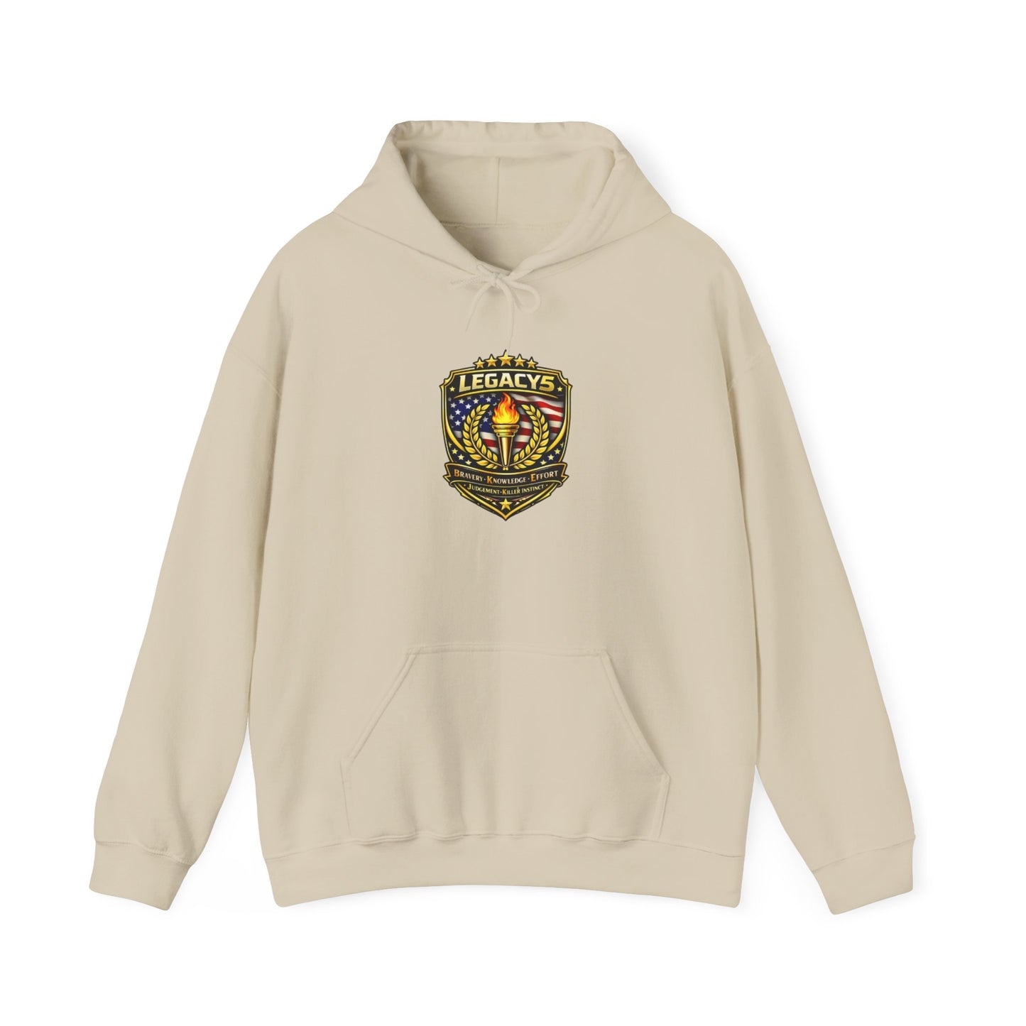 Legacy Shield Hoodie â€” American Flag Torch Emblem Sweatshirt