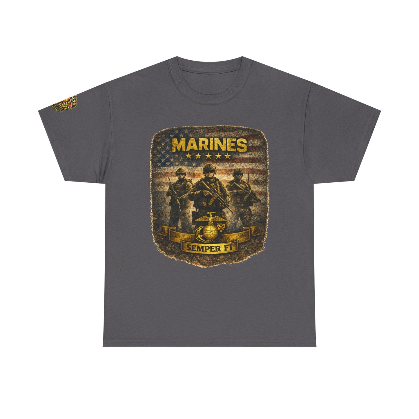 Marines Semper Fi Tâ€‘Shirt â€” Vintage Military Emblem Tee w/ Legacy 5 Brand Crest