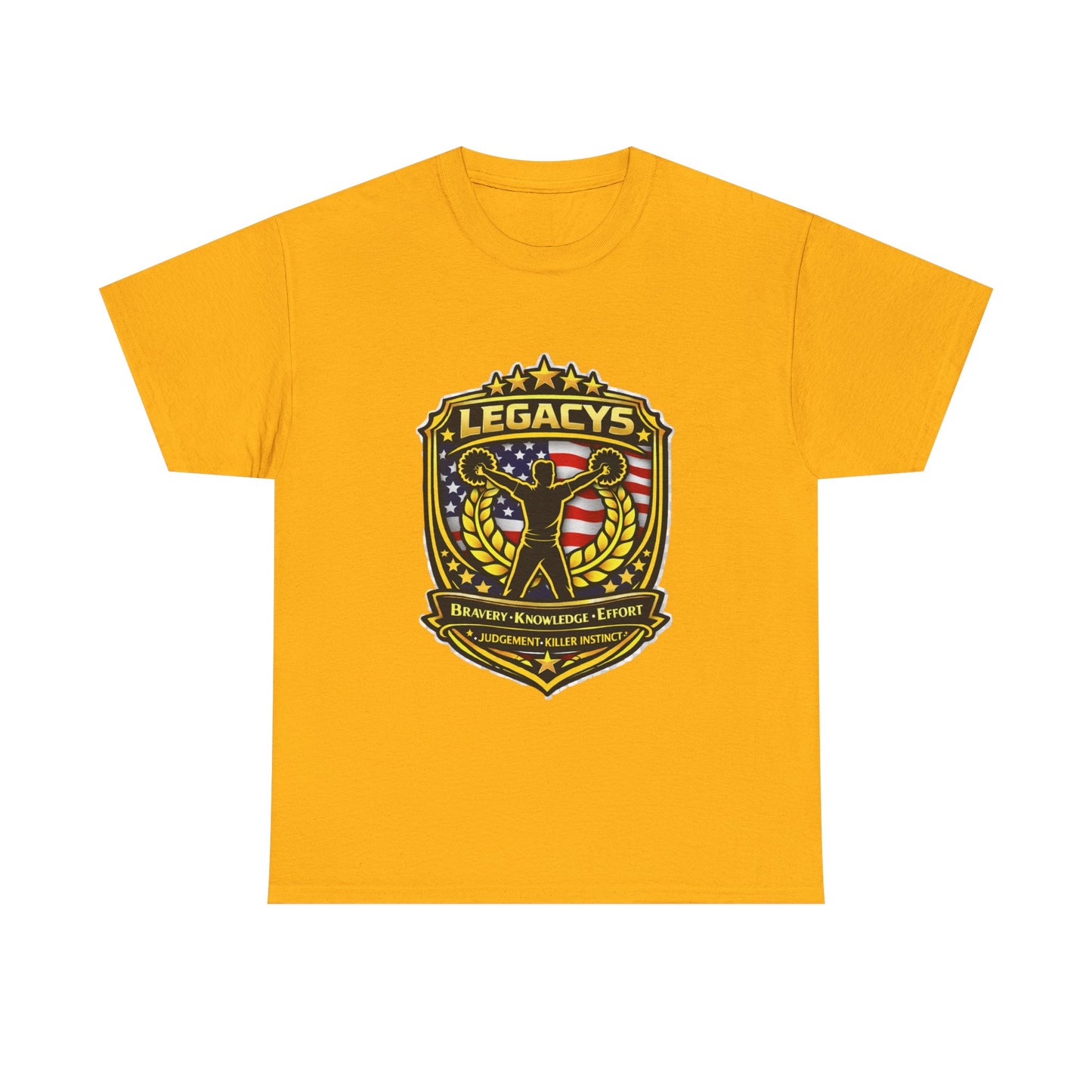 Cheerleading - Male Silhouette Legacy Shield T-Shirt