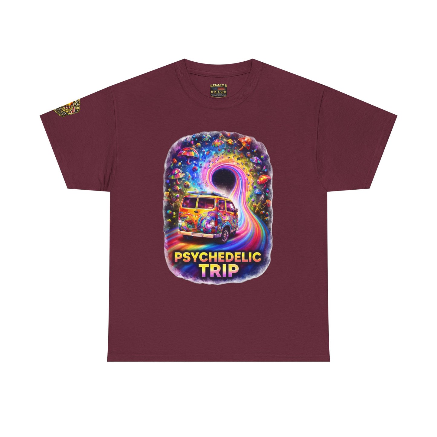 Retro VW Van Cosmic Psychedelic Road Trip T-Shirt