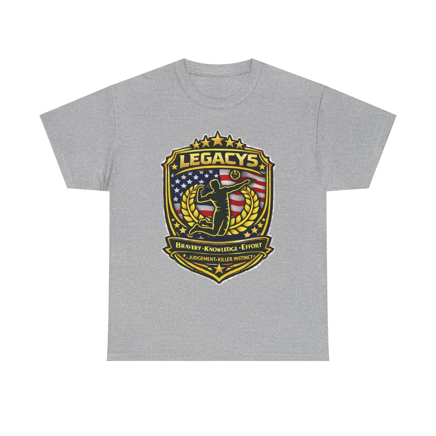 Volleyball - Male Silhouette Legacy Shield T-Shirt