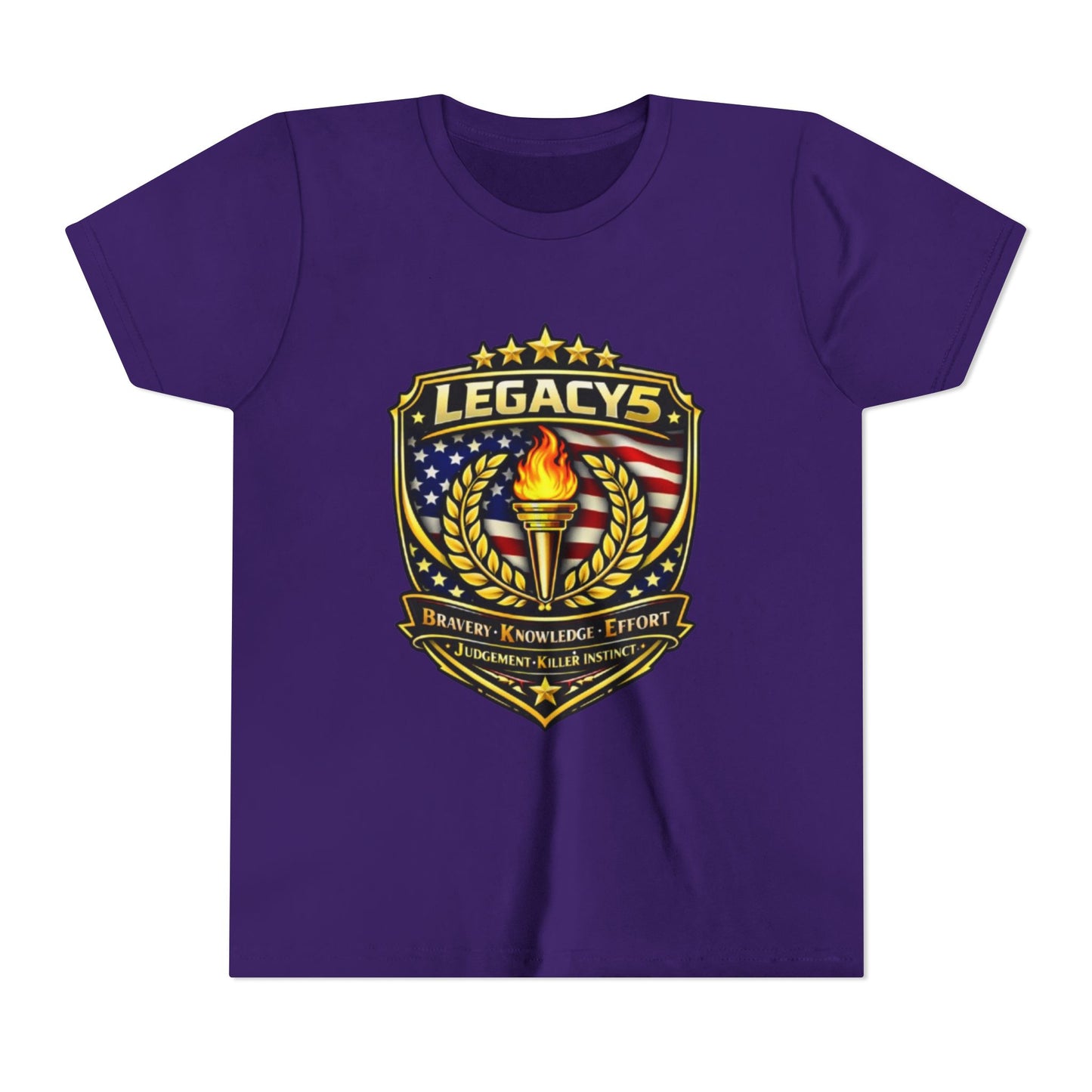 Youth Tee — "Legacys" Patriotic Torch Emblem