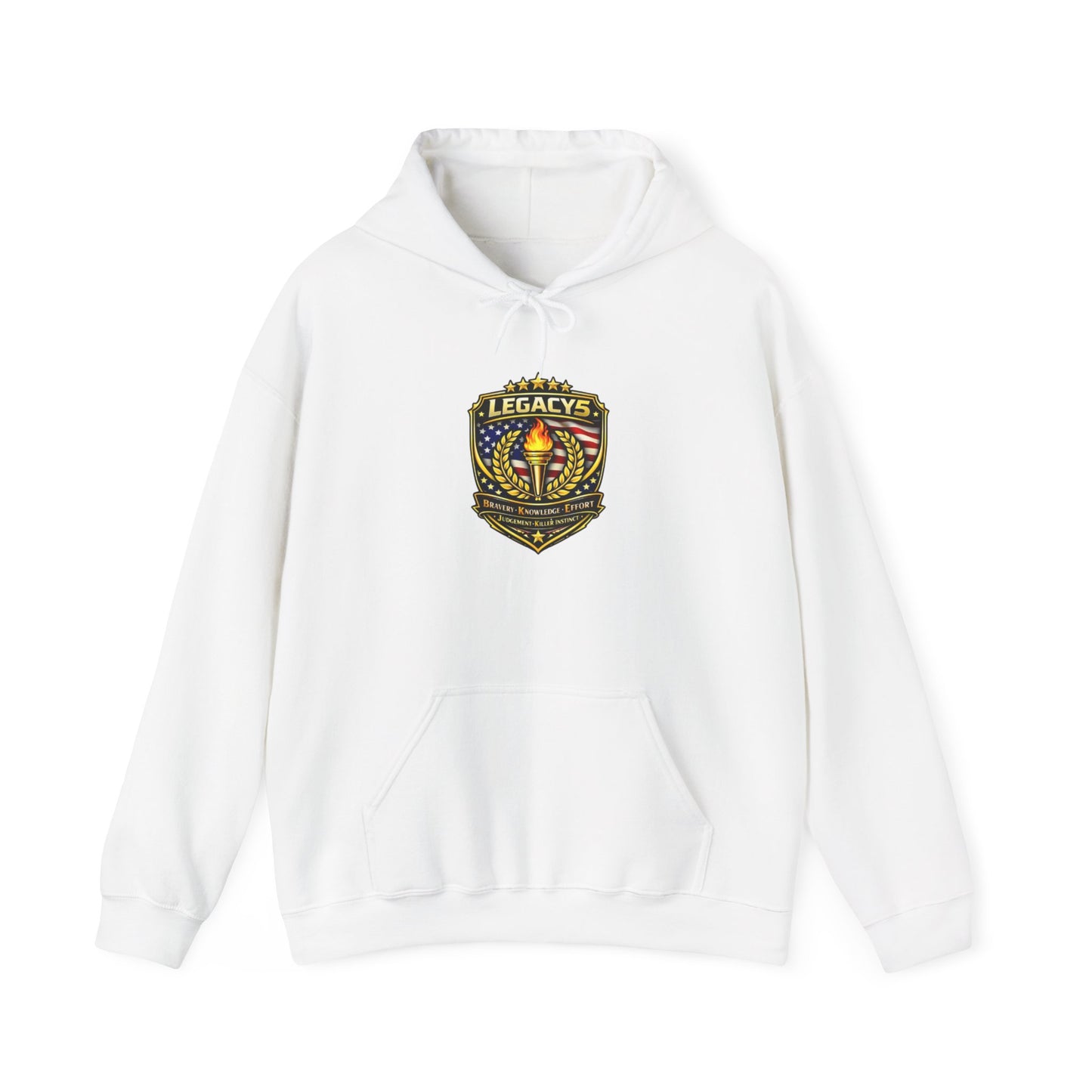 Legacy Shield Hoodie â€” American Flag Torch Emblem Sweatshirt