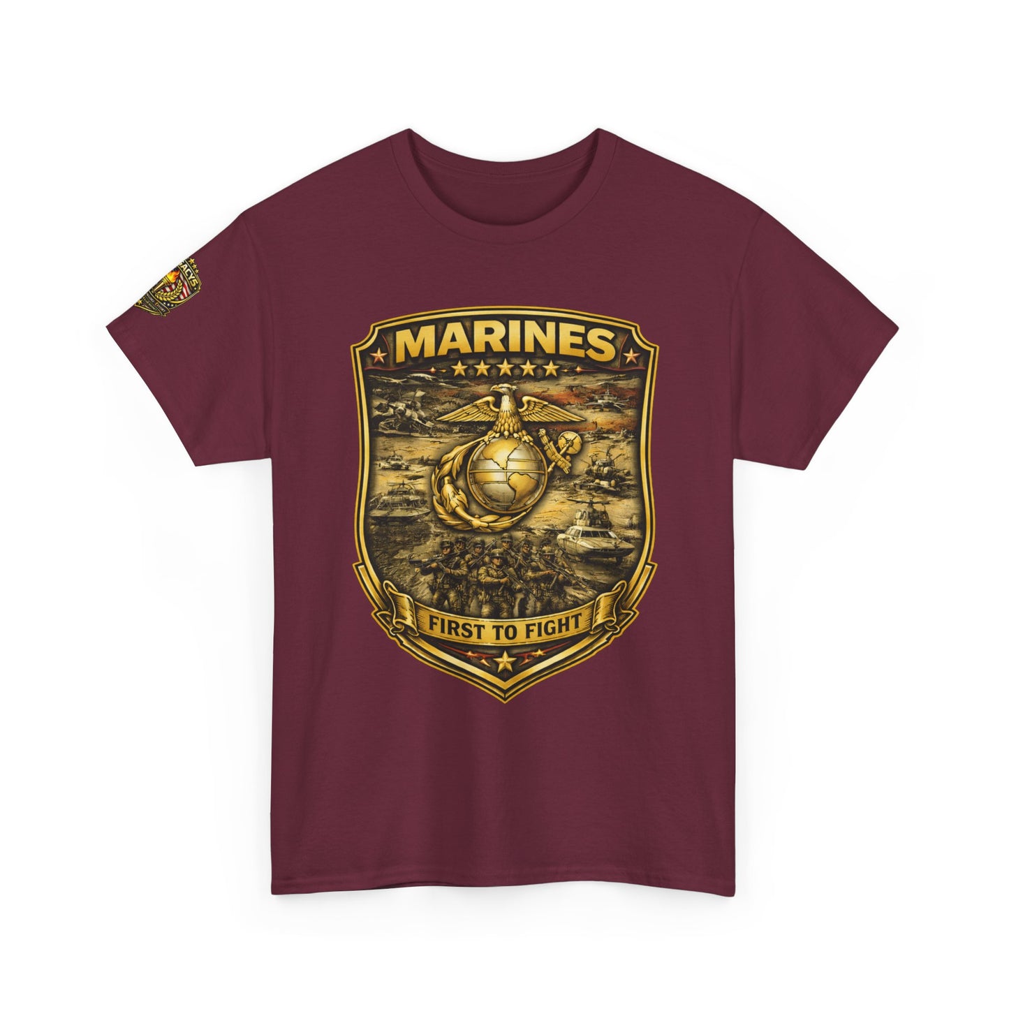 Marines 'First to Fight' Emblem T-Shirt w/ Legacy 5 Brand Crest