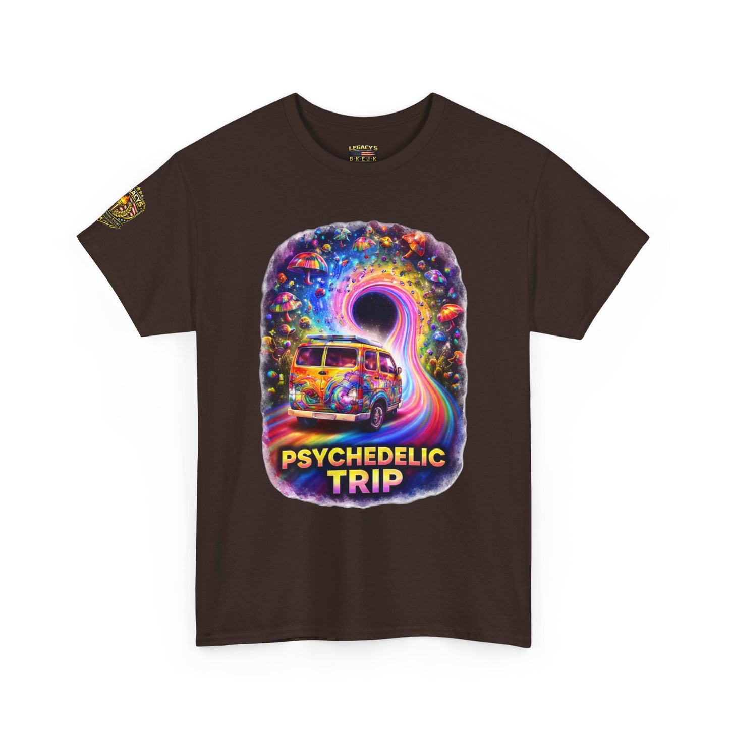 Retro VW Van Cosmic Psychedelic Road Trip T-Shirt