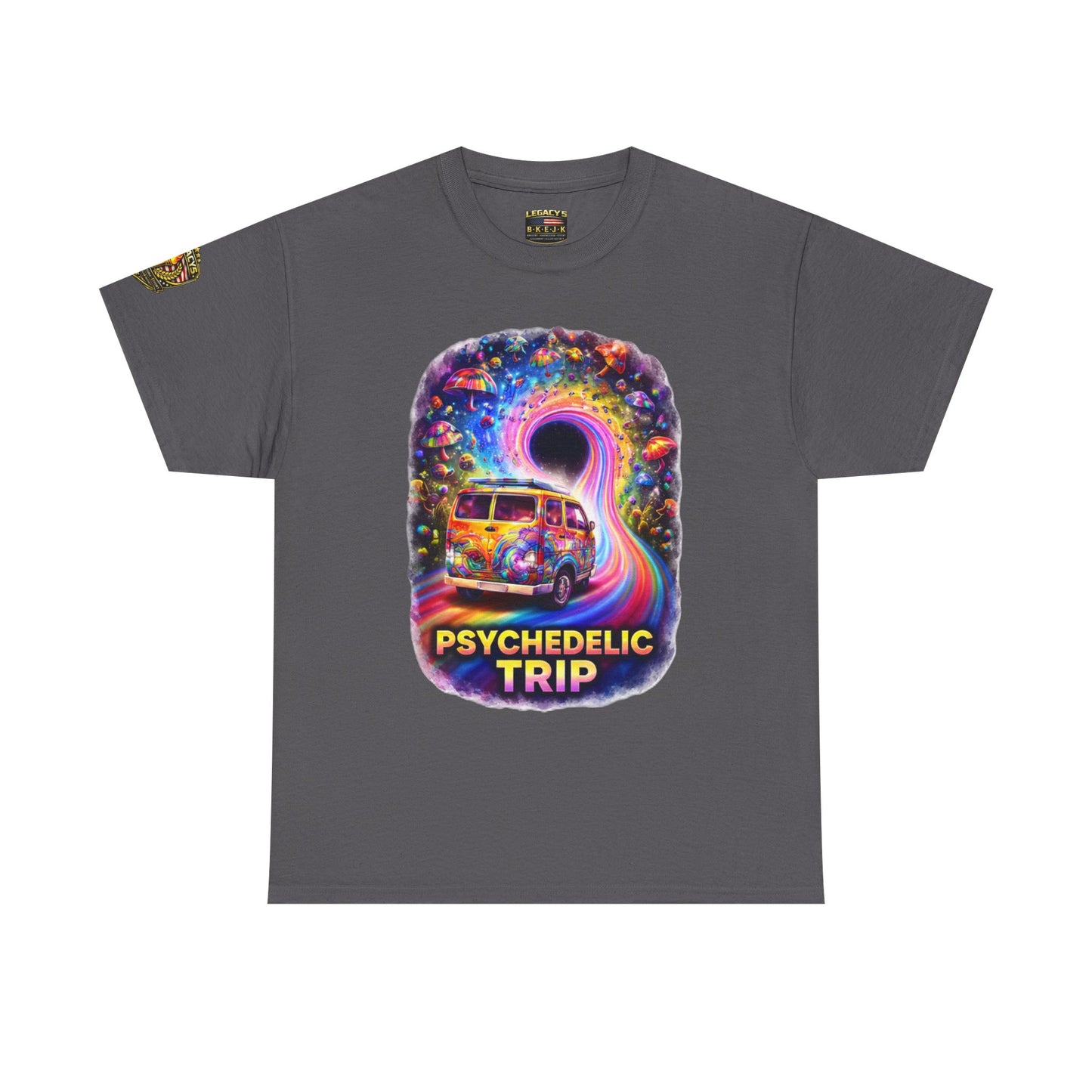 Retro VW Van Cosmic Psychedelic Road Trip T-Shirt