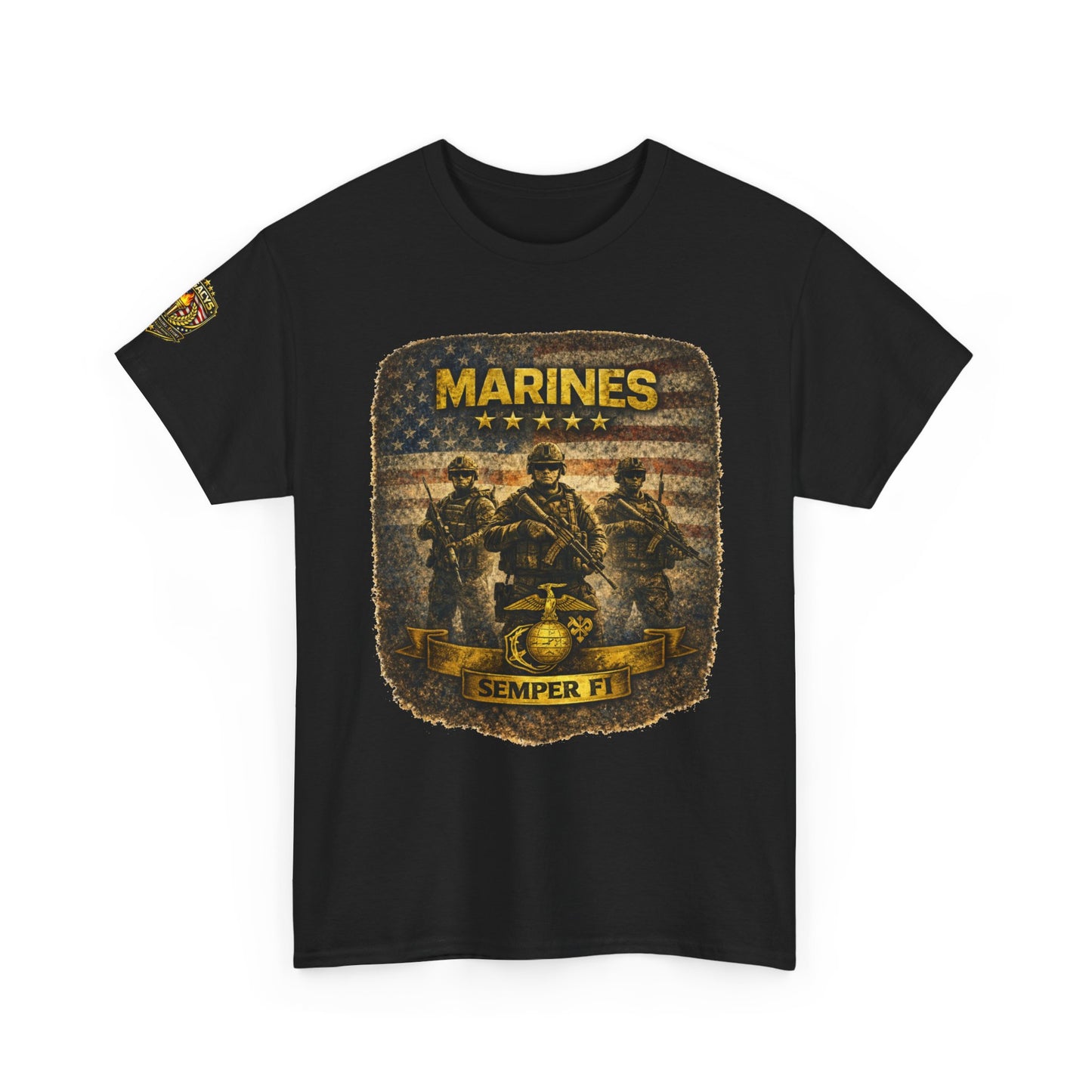 Marines Semper Fi Tâ€‘Shirt â€” Vintage Military Emblem Tee w/ Legacy 5 Brand Crest
